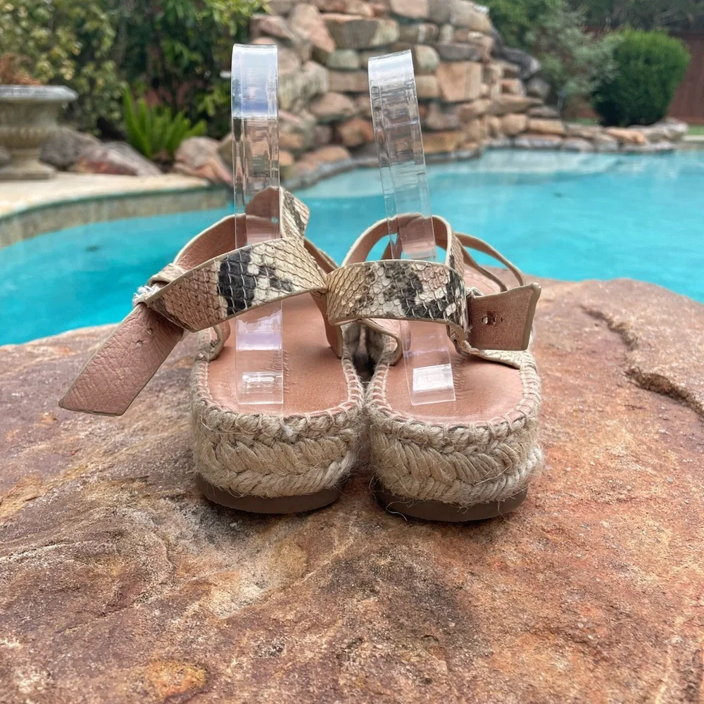 Madewell “Malia” Espadrille Sandal in Snake Embossed Leather